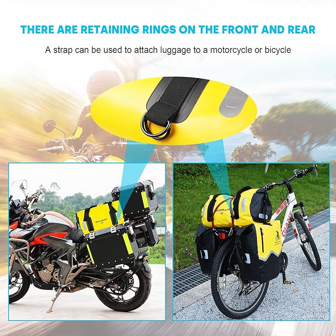 WILD HEART Waterproof Bag Duffel Bag 20L 30L 40L with Welded Seams Shoulder Straps Mesh Pocket for Kayaking Camping BoatingBicycleMotorcycle