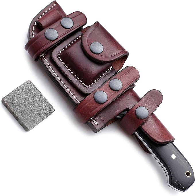 GCS Handmade Micarta Handle D2 Tool Steel Tactical knife Hunting Knife Camp Knife with leather sheath Full tang blade designed for Hunting &amp EDC GCS 108