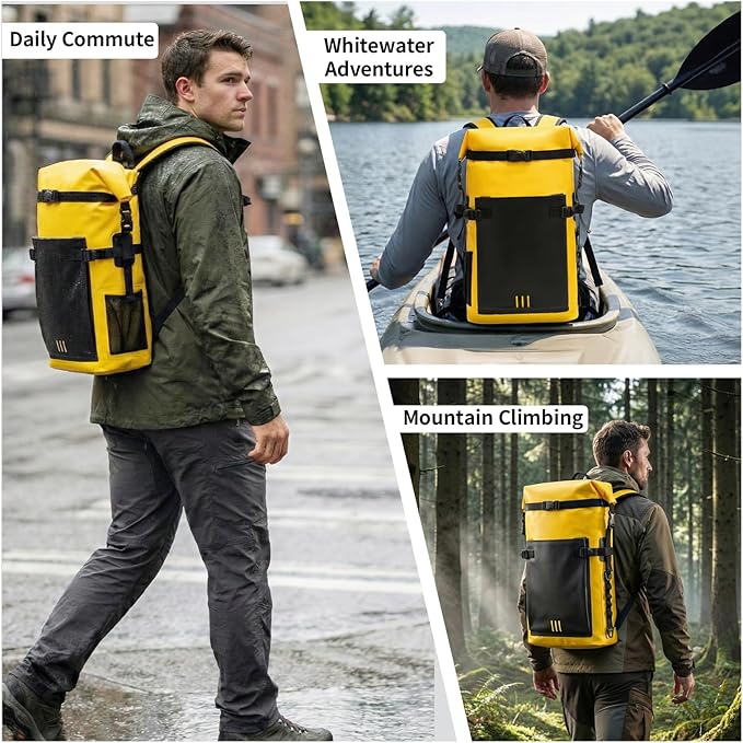 Waterproof Dry BagHeavy Duty Hiking Backpack Roll-Top Closure Bag for Kayaking Hiking Camping Boating- Men/Women ﻿