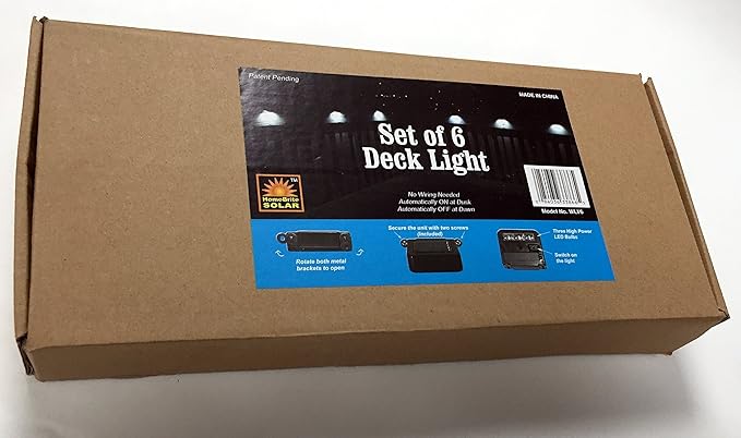 Solar Deck Lights – Outdoor LED Stairway &amp Alarm Sign Mini Spotlights Weather‑Resistant Set of 6