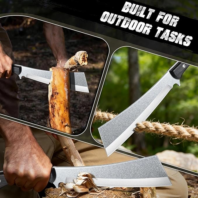 Freelander Japanese Machete for Cutting Trees Heavy Duty and Fixed Blade Knife D2 Steel