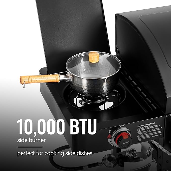 2-Burner Gas and Charcoal Grill Combo with Offset Smoker &amp Side Burner 34000 BTU Dual Fuel Grill 1020 Sq. In. Cooking Area Ideal for Outdoor Cooking Black ZH3005Y-SC