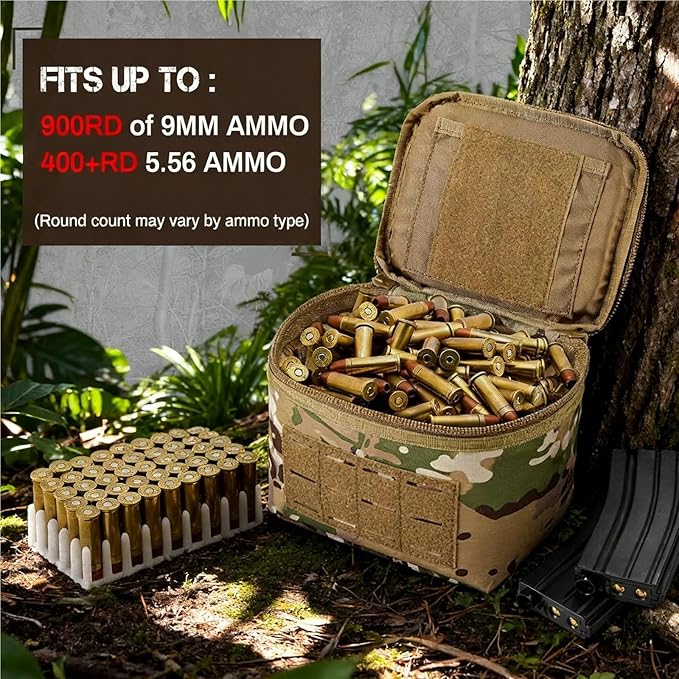 Outdoor Camouflage Tactical Bullet Storage Bag Molle Magazine Bag Hunting Handbag Hiking Camping Portable Wash Bag