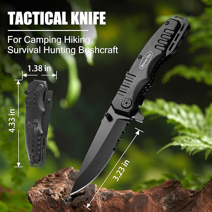 RoverTac Tools Set for Dad Gift - 12-in-1 Multitool Pliers Tactical Knife &amp Flashlight in a Gift Box with BEST DAD EVER - Unique &amp Practical Gift for Father’s Day Birthday Christmas &amp