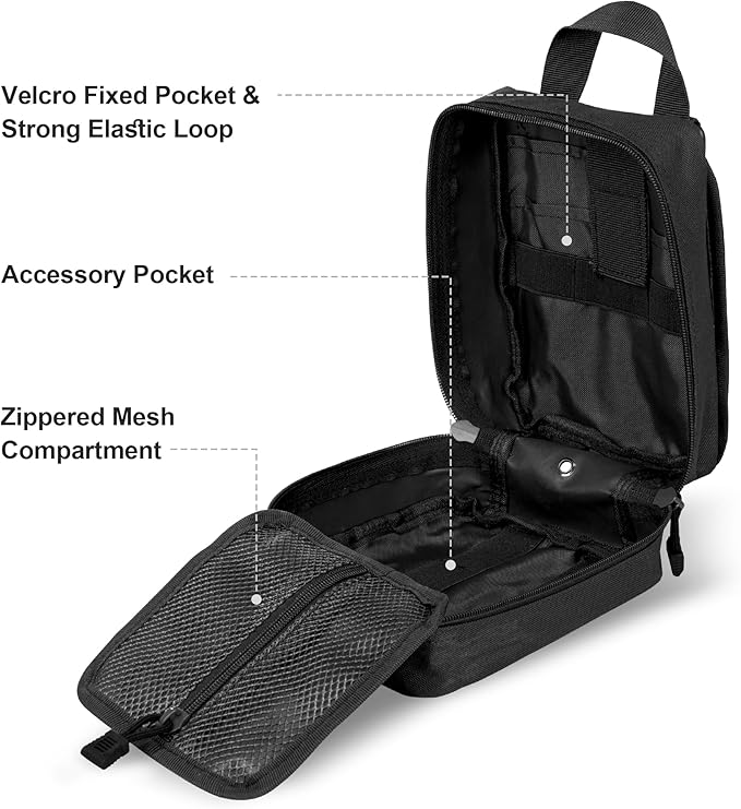 Tactical MOLLE Utility Pouch Kit – EDC Accessories Bag with Phone Holder Water Bottle Pouch Medical First Aid Pouch for Outdoor Hiking Camping and Duty Use