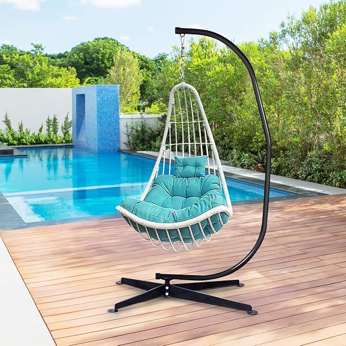 RELAX4LIFE Hammock Stand Heavy Duty Portable &amp Detachable C Stand for Hanging Hammock Air Porch Swing Chair Outdoor &amp Indoor Usage
