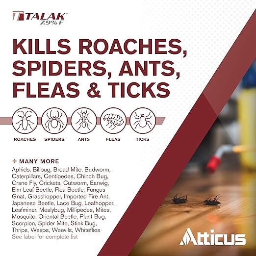 Atticus Talak 7.9 F Bifenthrin Insecticide Concentrate (96 oz) – Indoor and Outdoor Insect Control