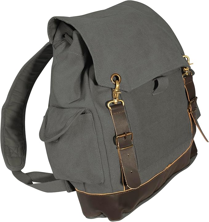 Rothco Vintage Expedition Rucksack - Classic Canvas Backpack for Everyday Adventures
