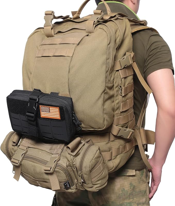 Tactical Multi-Purpose Molle Admin Pouch EDC Pouch Military Waist Belt Modular Utility Tools Bag Organizer First Aid Pouch Laser-Cut Style Molle Attachment Ready…
