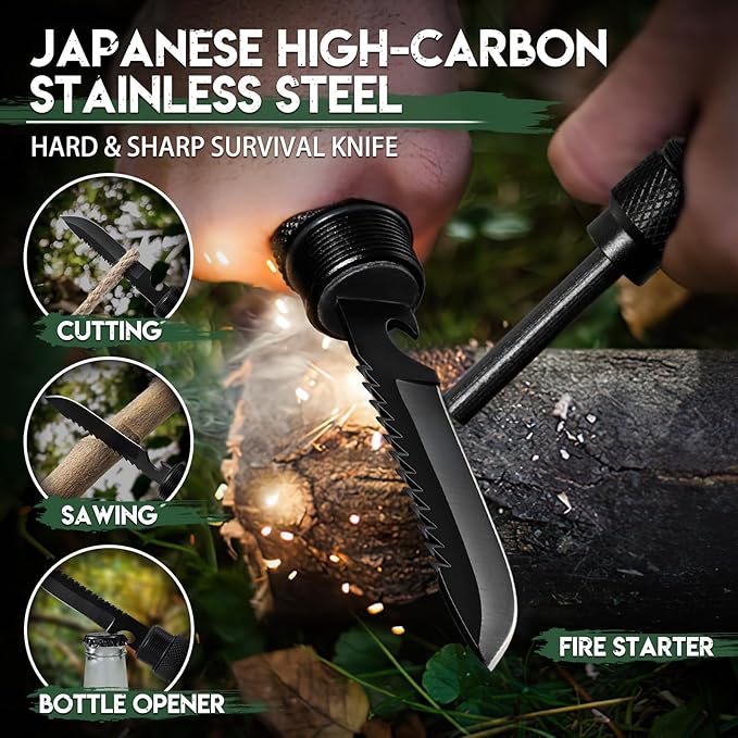 Freelander Tactical Axe Sharp Tomahawk with Sheath Durable Survival Hatchet for Emergency Hiking and Camping for Men Women