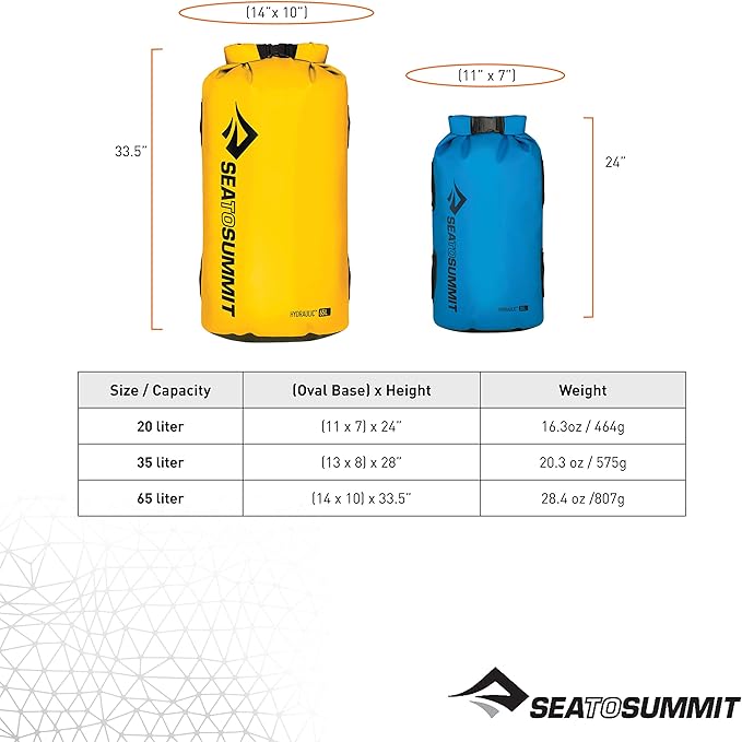 Sea to Summit Hydraulic Dry Bag Heavy-Duty Dry Storage 65 Liter Blue