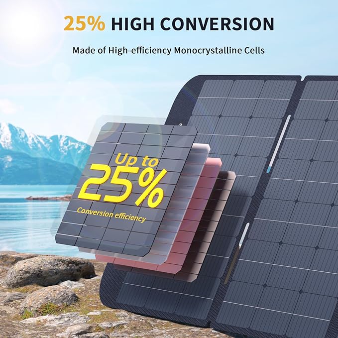 VTOMAN VS400 Portable Solar Panel 400W 40V 23% Efficiency Foldable Solar Panel w/ IP67 Waterproof &amp MC-4 Anderson XT60 DC5521 Adapters &amp Adjustable Kickstands Off-Grid Power for Home &amp C