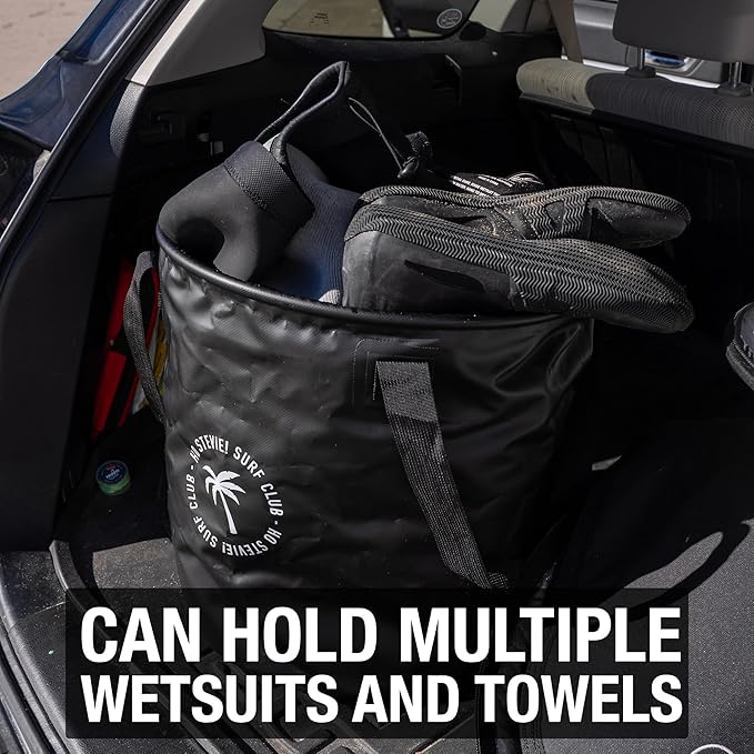 Ho Stevie! Surf Bucket - Keeps Car Dry and Clean - 50L Collapsible Bucket with Easy Carry Handles - For Wet Wetsuits and Sandy Towels