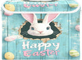 Happy Easter Pattern Foldable Storage Baskets Fabric Boxes with Handle Organizers with Flip-Top Lids Storage Bins for Home Bedroom Office