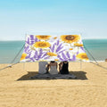 ALAZA Sunflower Lavender Flowers Beach Tent Sun Shelter UPF50+ Protection Beach Shade Canopy w/ 4 Sandbags for Outdoor Camping Fishing Backyard Fun Picnic 10x9 ft