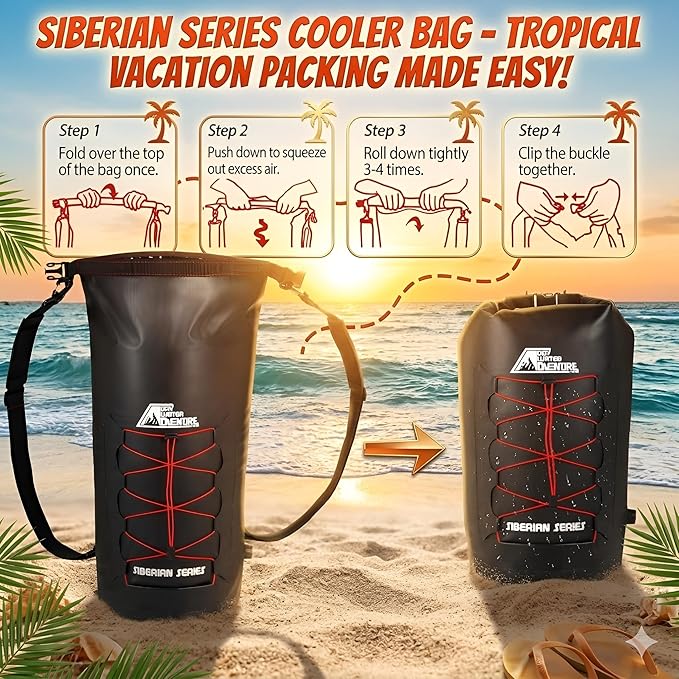 Marine Grade Waterproof Backpack Insulated Cooler Bag - Camping Diving Kayaking Boating Beach Travel Picnic Food and Beverage Siberian Series (20 Liter/5.3 Gallon)