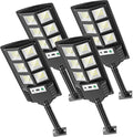 Solar Lights Outdoor Waterproof LED Solar Powered Security Flood LightMotion Sensor Solar Street Light with Remote Control for GarageYardParking Lot etc (4 Pack)