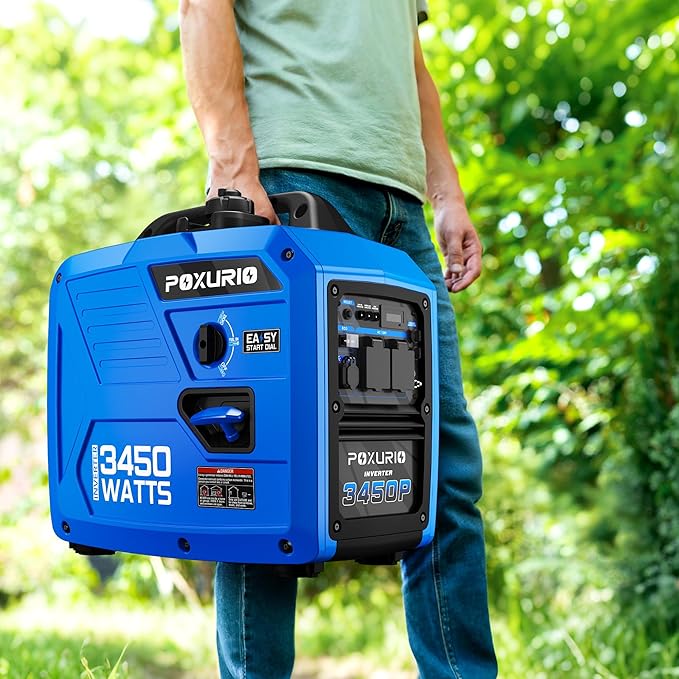 3450-Watt Portable Inverter Generator for Home Use 1.6Gallon Large Fuel Tank Up to 8.3 Hours Use 120V Gas Powered Generator Super Quiet - EPA Compliant