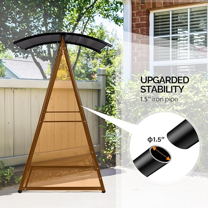 OnCloud Outdoor Hammock Chair Stand with Canopy Heavy Duty Hammock Stand Only Swing Stand with 3 Hooks Max Load 660lbs Fits Most Hanging Chairs Frame Black