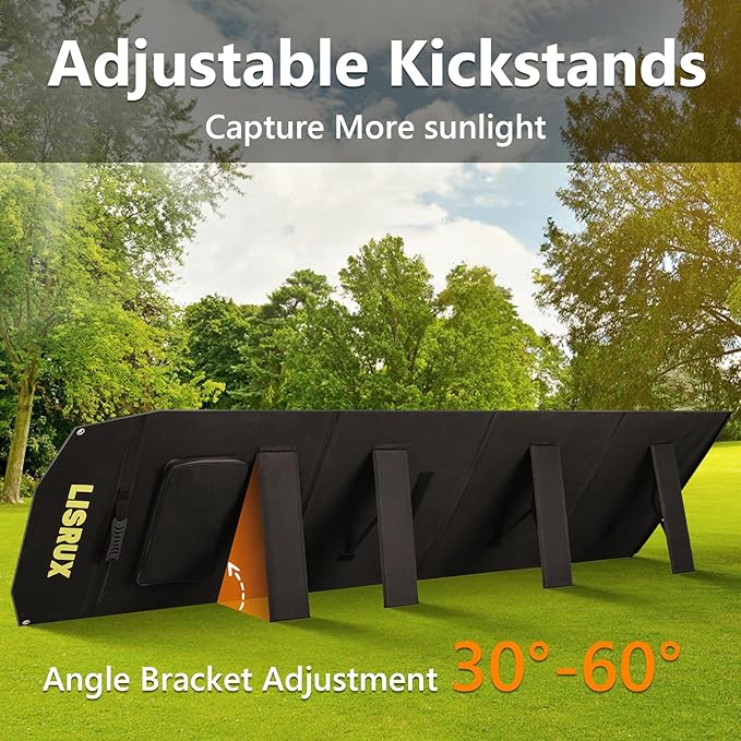 200W Portable Solar Panel Foldable Solar Panel Power Backup Solar Charger for Power Station Generator IP67 Waterproof 200 Watt Solar Panels for Camping RV Power Blackout