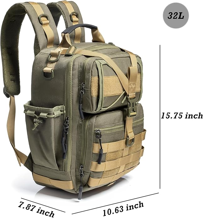 NICGID Tactical Military Backpack Daypack Molle Army Assault Pack Bug Out Bag Travel Fishing Hiking Trekking Rucksack