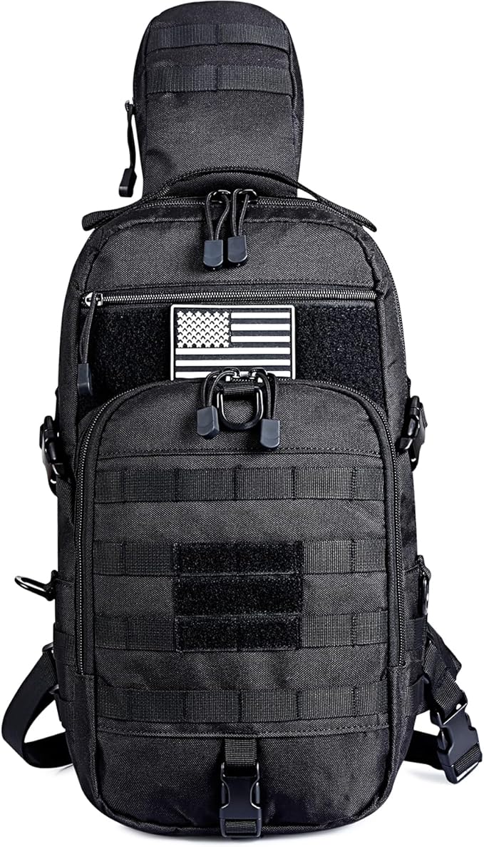 G4Free EDC Bag Tactical Sling Bag Backpack Molle Chest Shoulder Assault Pack Rectangular Outdoor Daypack
