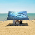 ALAZA Dolphins Underwater Waves Beach Tent Sun Shelter Portable Canopy Sunshade for Outdoor Camping Picnics Backyard Fun 10x9 ft