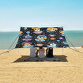 ALAZA Dog Spaceship Astronaut Beach Tent Sun Shelter UPF50+ Protection Beach Shade Canopy w/ 4 Sandbags for Outdoor Camping Fishing Backyard Fun Picnic 10x9 ft