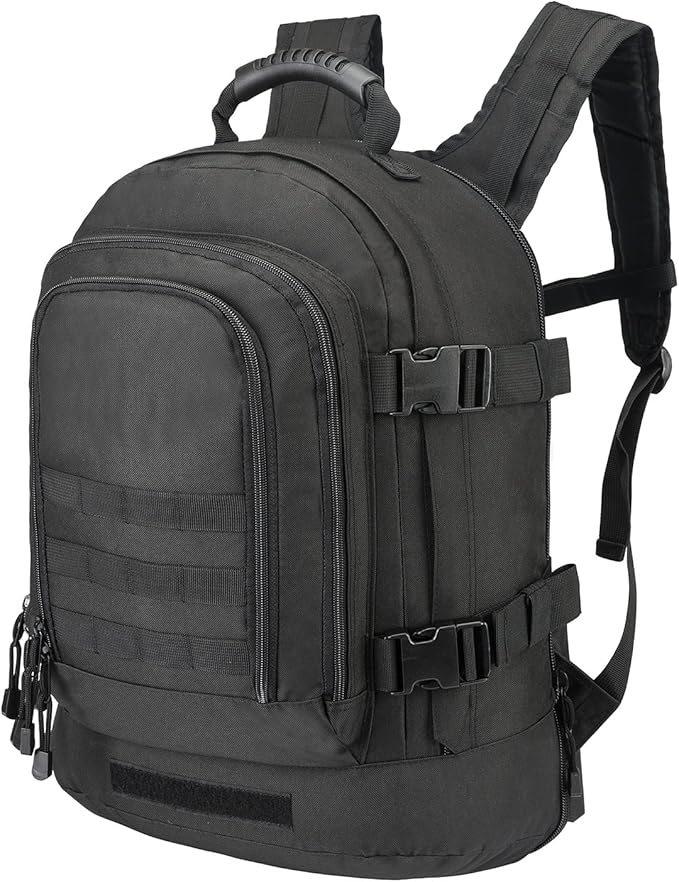Tactical Backpacks Assault Pack 3 Day Bag Expandable Backpack Out Bag Classic Case Travel Hiking (Black with Belt)