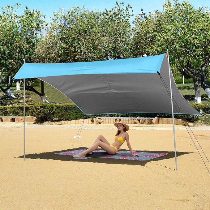 LGBTQ + Transgender Foldable Beach Cabana UPF50 Water-Resistant Large Portable Sun Shelter with Sand Pockets for Backyard and Camping