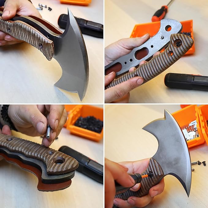 AncientSmithy Tactical Tomahawk Axe Full Tang 11.22 Compact Survival Axes for Throwing with Sheath Handmade Bushcraft Hatchet for Camping &amp Wood Chopping