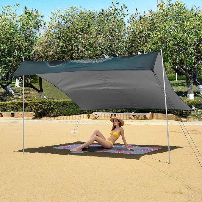 ALAZA Puppy Dog Arland Green Beach Tent Sun Shelter Portable Canopy Sunshade for Outdoor Camping Picnics Backyard Fun 10x9 ft