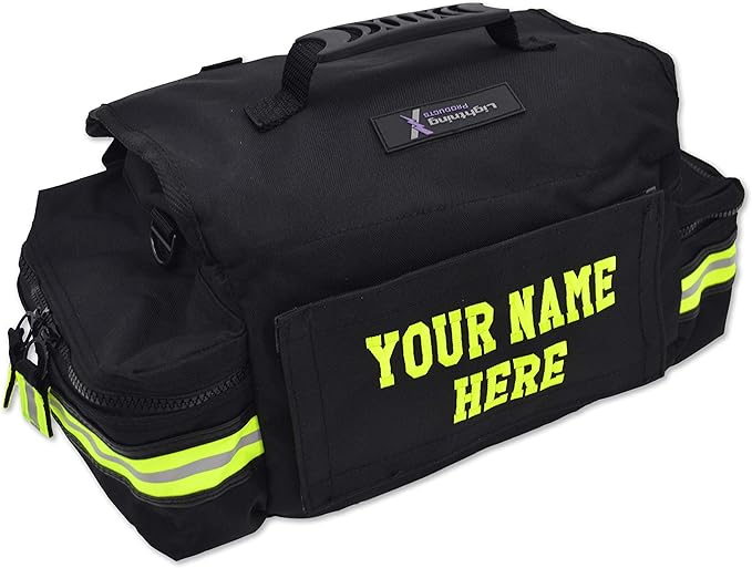 Lightning X Customizable Small Medic First Responder EMT Trauma Bag w/Embroidered Name Patch - Black