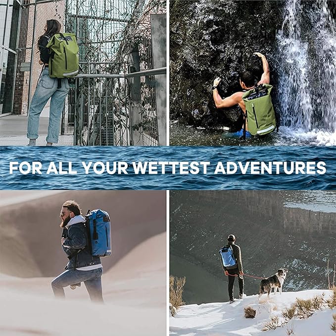 ACAGALA Waterproof Backpack Heavy Duty Roll-Top Dry Bag for Kayaking Rafting Boating