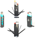 LighterBro Pro Lighter Sleeve - Multi-Tool - 420 Stainless Steel - Easily Fits Your Favorite Lighters - Includes Mini Pocket Knife Ruler Scissors Screwdriver Poker Key Ring &amp More (Black)