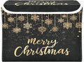 Gold Merry Christmas Storage Box with Lid 1 PC Foldable Storage Bin with Lids Stackable Storage Bins Cube Closet Organizer Basket with Flip-Top Lid &amp Handles for Shoes Books Towels