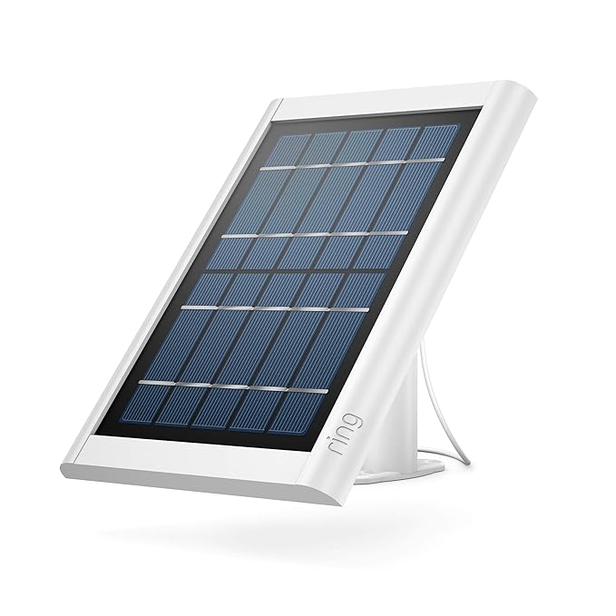 Ring Super Solar Panel 5W Barrel Plug Connector - for Spotlight Cam Battery and Stick Up Cam Battery - White