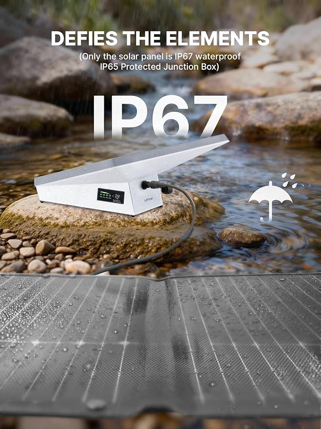 60W 36V Solar Panel for Starlink Mini Battery ETFE Portable Charger with USB-C PD &amp QC3.0 IP67 Waterproof Foldable Design