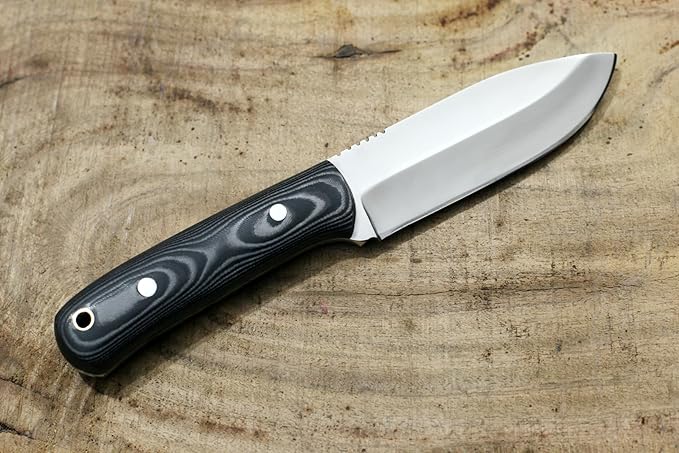 GCS Handmade G10 Handle D2 Tool Steel Tactical Hunting Knife with leather sheath Full tang blade designed for Hunting &amp EDC GCS 10