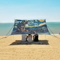ALAZA Dog Gogh Starry Night Sky Beach Tent Sun Shelter UPF50+ Protection Beach Shade Canopy w/ 4 Sandbags for Outdoor Camping Fishing Backyard Fun Picnic 10x9 ft