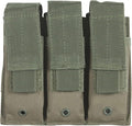 FOX OUTDOOR PRODUCTS Triple Pistol Mag Fully Modular Compatible 5.5 x 6 Pouch w/ Elasticized Sides &amp Adjustable Flaps - Holds 3 Pistol Magazines