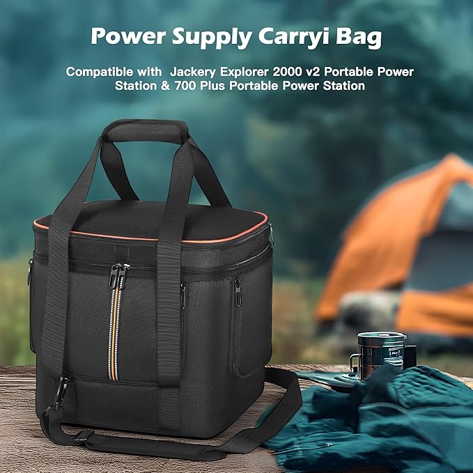 Carrying Case Compatible with Jackery Explorer 2000 v2/700 Plus Portable Power Station Storage Bag with Quick-Access Window &amp Ventilation for Camping Hiking