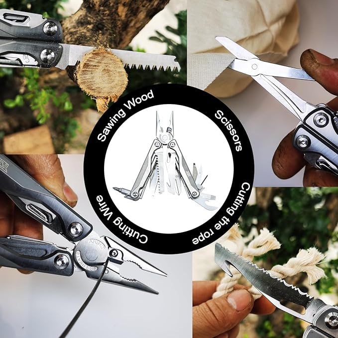 SQT2048-A 19-in-1 Multitool Gifts for Men Foldable &amp Self-Locking Professional Multitool for DIY Outdoor Camping and Home Repairs...