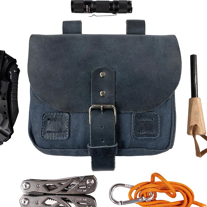 Hide &amp Drink Survival Camping Pouch Belt Loop Rustic and Handy Tool Bag Weather Resistant Outdoor Accessories Traveling Essentials Waxed Canvas Handmade