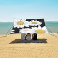 ALAZA Beautiful Daisy Flower on Black Beach Tent Sun Shelter Portable Canopy Sunshade for Outdoor Camping Picnics Backyard Fun 10x9 ft