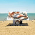 ALAZA Fox Watercolor Animal Beach Tent Sun Shelter UPF50+ Protection Beach Shade Canopy w/ 4 Sandbags for Outdoor Camping Fishing Backyard Fun Picnic 10x9 ft