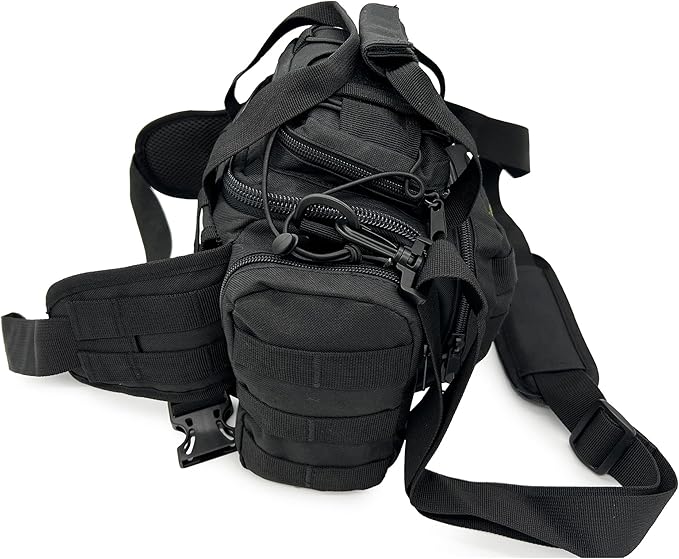 Compact Range Shooting Hunting Hiking Tactical Bag Military MOLLE Waist Shoulder Strap Pack Gear Pistol Handguns Gun Ammo