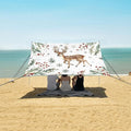 ALAZA Christmas Fawn Pine Needles Beach Tent Sun Shelter UPF50+ Protection Beach Shade Canopy w/ 4 Sandbags for Outdoor Camping Fishing Backyard Fun Picnic 10x9 ft