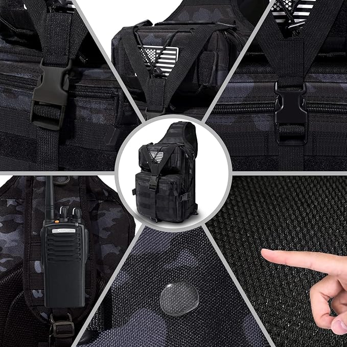 HAOMUK Tactical Sling Bag Pack Military Rover Shoulder Sling Backpack EDC Molle Assault Range Bag