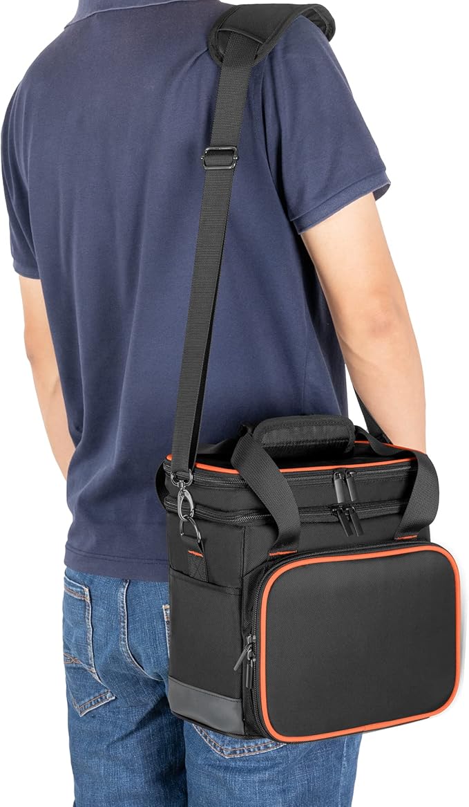 Trunab Double-Layer Carrying Case Compatible with Jackery Portable Power Station Explorer 160/240/300 Battery Case with Water-Resistant Bottom and Upper Compartment for Charging Accessories